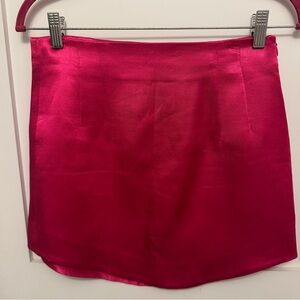 Zara Vibrant Pink Satin Mini Skirt
